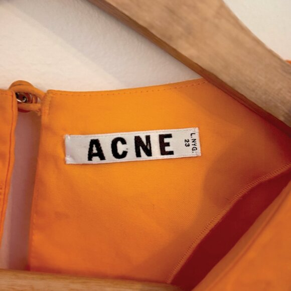 ACNE Orange Puff Sleeve Blouse - Picture 6 of 16